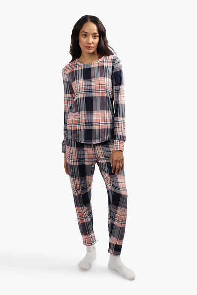 Cuddly Canuckies Plaid Print Pajama Top - Navy - Womens Pajamas - Fairweather