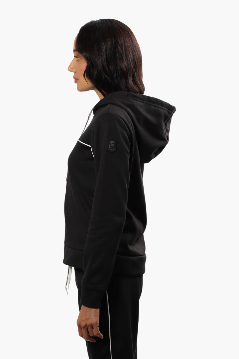 Fahrenheit Solid Piping Detail Hoodie - Black - Womens Hoodies & Sweatshirts - Fairweather