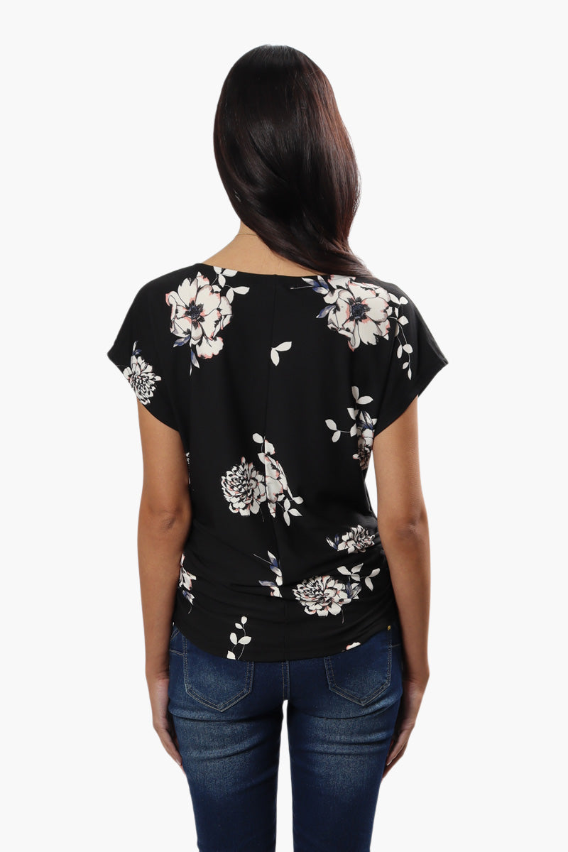 Beechers Brook Floral Side Cinched Shirt - Black - Womens Shirts & Blouses - Fairweather