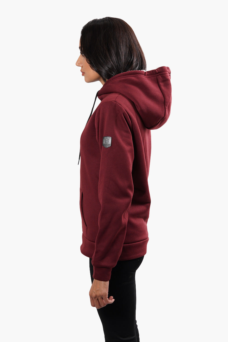 Fahrenheit Sherpa Lined Front Zip Hoodie - Burgundy - Womens Hoodies & Sweatshirts - Fairweather