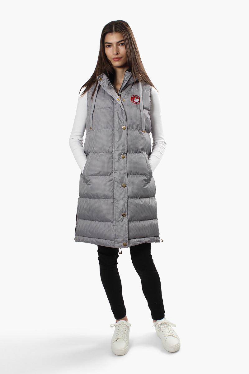 Canada Weather Gear Side Zip Long Puffer Vest - Grey - Womens Vests - Fairweather