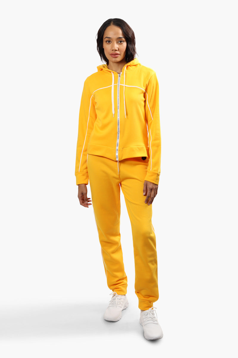 Fahrenheit Solid Piping Detail Joggers - Yellow - Womens Joggers & Sweatpants - Fairweather