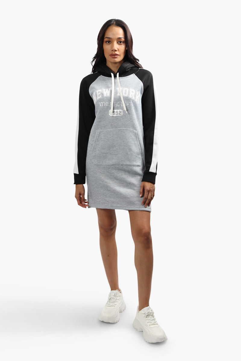 Fahrenheit New York Print Tunic Hoodie - Grey - Womens Hoodies & Sweatshirts - Fairweather