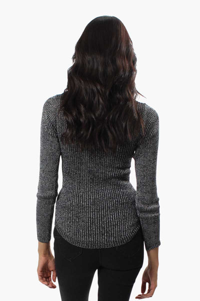 Limite Ribbed Mock Neck Pullover Sweater - Grey - Womens Pullover Sweaters - Fairweather