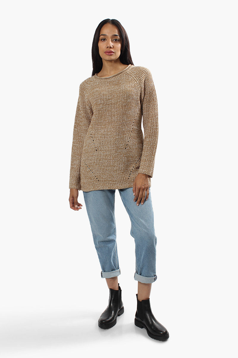 International INC Company Knit Crewneck Pullover Sweater - Camel - Womens Pullover Sweaters - Fairweather