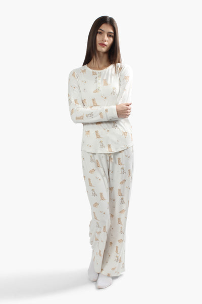 Canada Weather Gear Dog Print Pajama Top - White - Womens Pajamas - Fairweather
