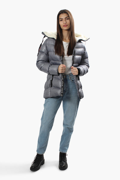 Canada Weather Gear Sherpa Hood Bomber Jacket - Grey - Womens Bomber Jackets - Fairweather