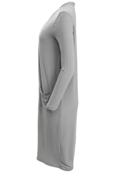 Majora Long Sleeve Open Front Cardigan - Grey - Womens Cardigans - Fairweather