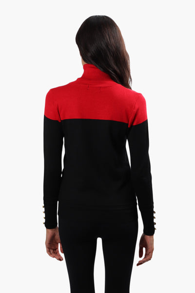 International INC Company Colour Block Pullover Sweater - Red - Womens Pullover Sweaters - Fairweather