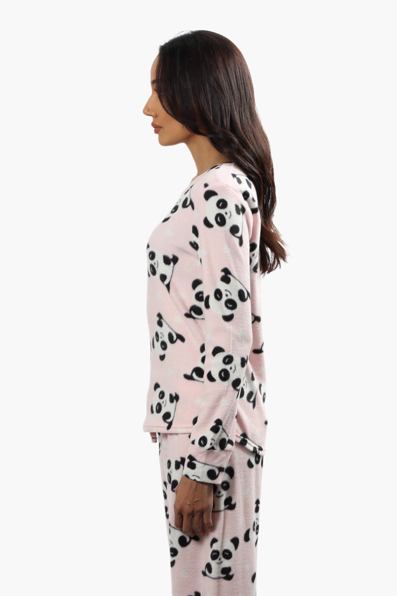 Cuddly Canuckies Plush Panda Print Pajama Top - Pink - Womens Pajamas - Fairweather