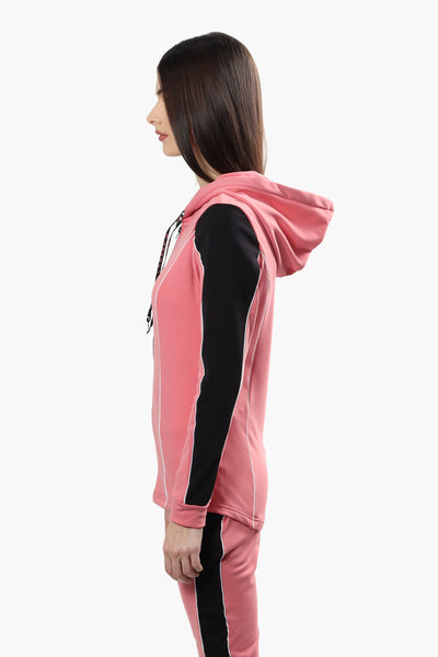 Canada Weather Gear Front Zip Piping Detail Hoodie - Pink - Womens Hoodies & Sweatshirts - Fairweather
