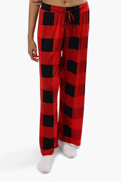 Cuddly Canuckies Plaid Print Pajama Pants - Red - Womens Pajamas - Fairweather