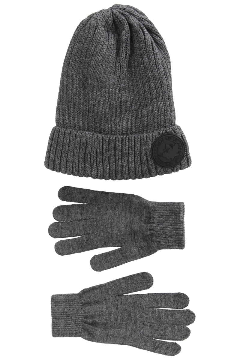 Canada Weather Gear Ribbed Hat Glove Set - Grey - Womens Gloves - Fairweather