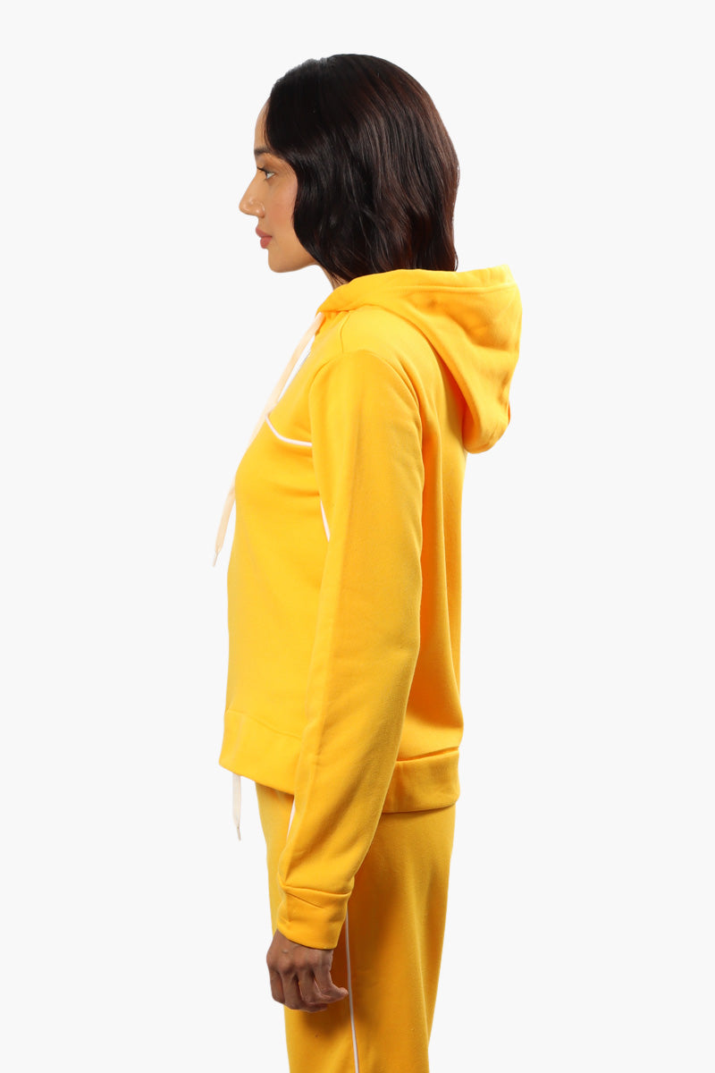 Fahrenheit Solid Piping Detail Hoodie - Yellow - Womens Hoodies & Sweatshirts - Fairweather