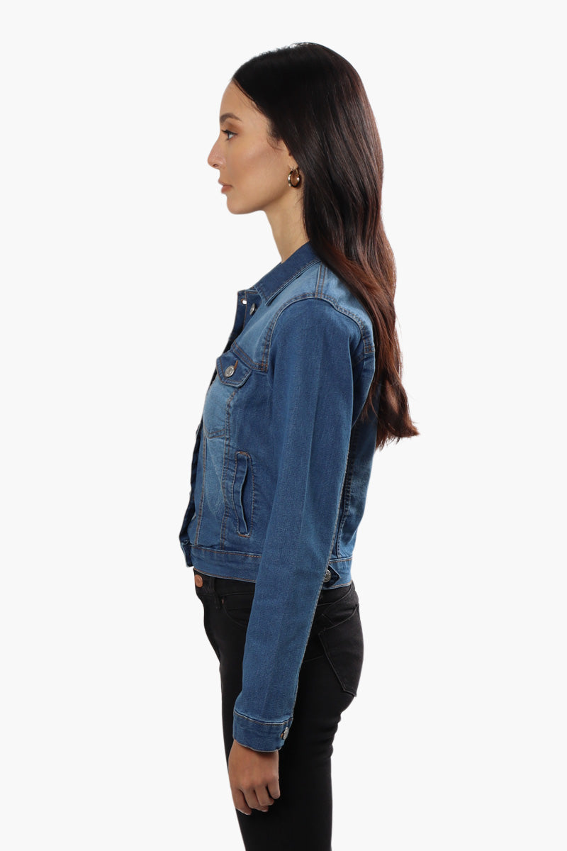 New Look Buttoned Flap Pocket Denim Jacket - Blue - Womens Denim Jackets & Vests - Fairweather