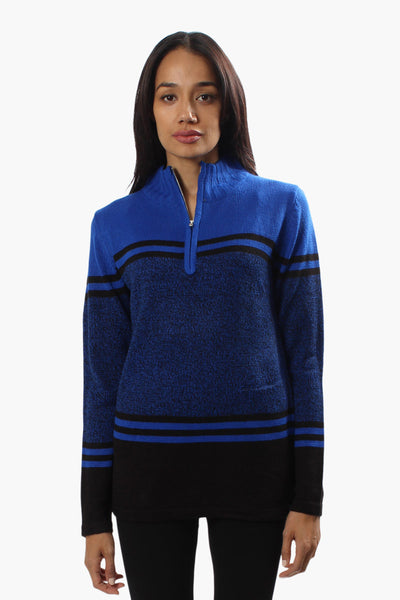 Canada Weather Gear Front Zip Pullover Sweater - Blue - Womens Pullover Sweaters - Fairweather