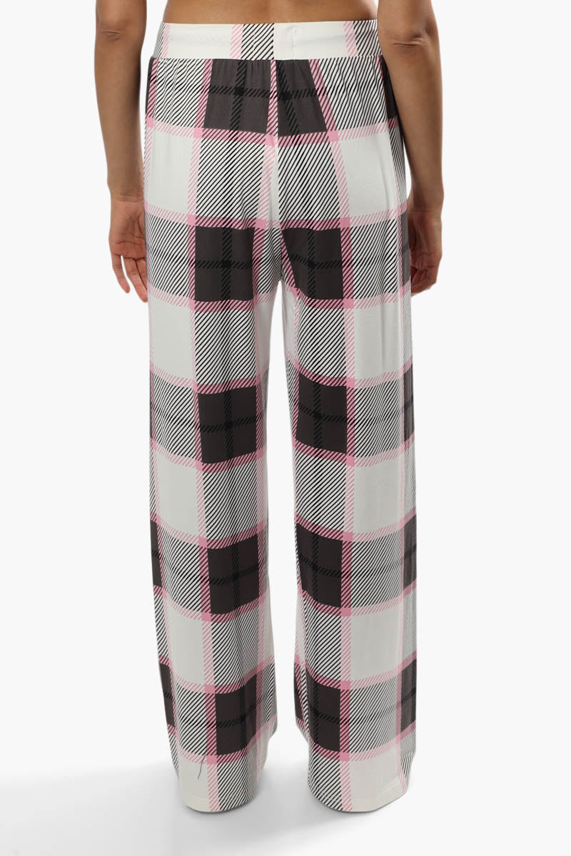 Cuddly Canuckies Plaid Print Pajama Pants - Pink - Womens Pajamas - Fairweather