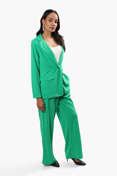Limite Solid Single Button Blazer - Green - Womens Blazers - Fairweather