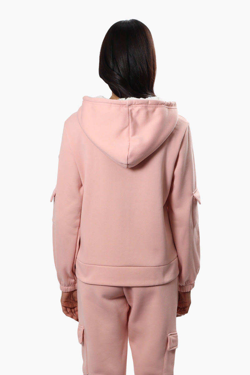 Canada Weather Gear Pocket Sleeve Sherpa Hoodie - Pink - Womens Hoodies & Sweatshirts - Fairweather