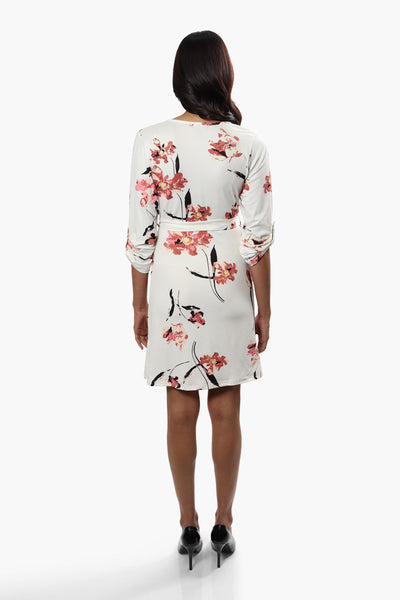Majora Floral Crossover Day Dress - White - Womens Day Dresses - Fairweather