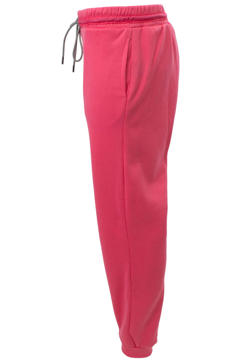 Super Triple Goose Solid Tie Waist Jogger Sweatpants - Pink - Womens Joggers & Sweatpants - Fairweather