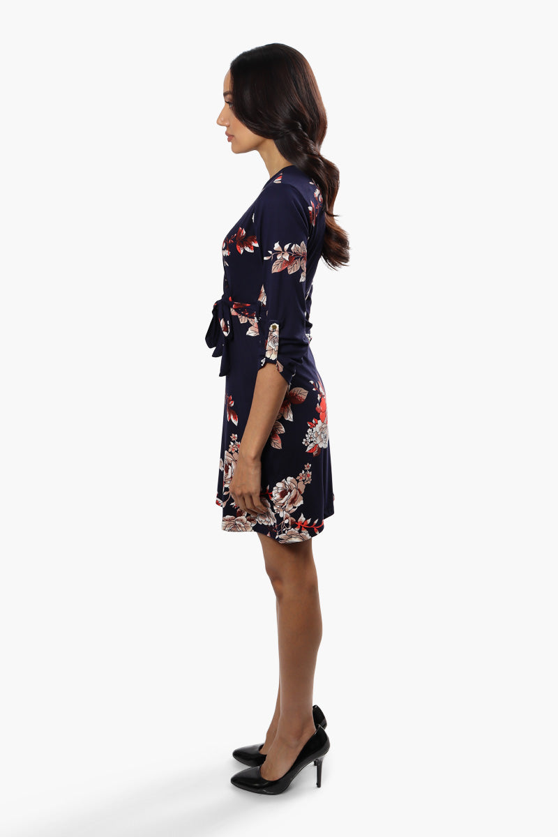 Majora Floral Crossover Day Dress - Navy - Womens Day Dresses - Fairweather