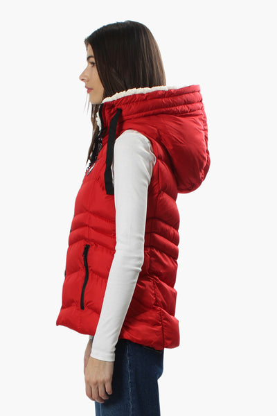 Canada Weather Gear Sherpa Hood Puffer Vest - Red - Womens Vests - Fairweather