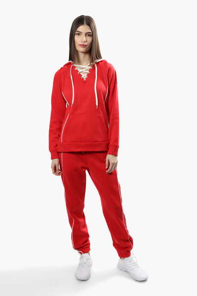 Canada Weather Gear Solid Piping Detail Joggers - Red - Womens Joggers & Sweatpants - Fairweather