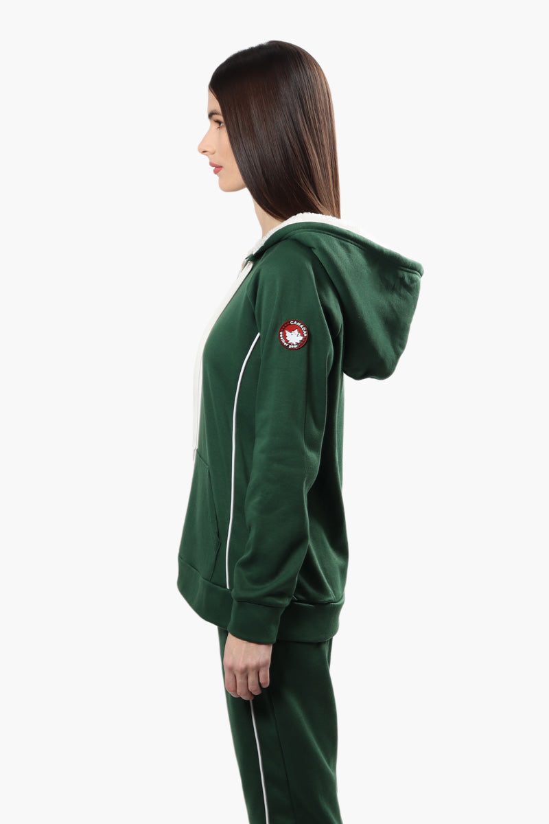 Canada Weather Gear Sherpa Lined Lace Up Hoodie - Green - Womens Hoodies & Sweatshirts - Fairweather