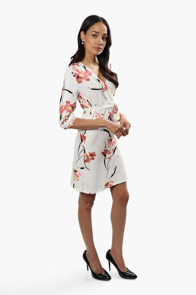 Majora Floral Crossover Day Dress - White - Womens Day Dresses - Fairweather