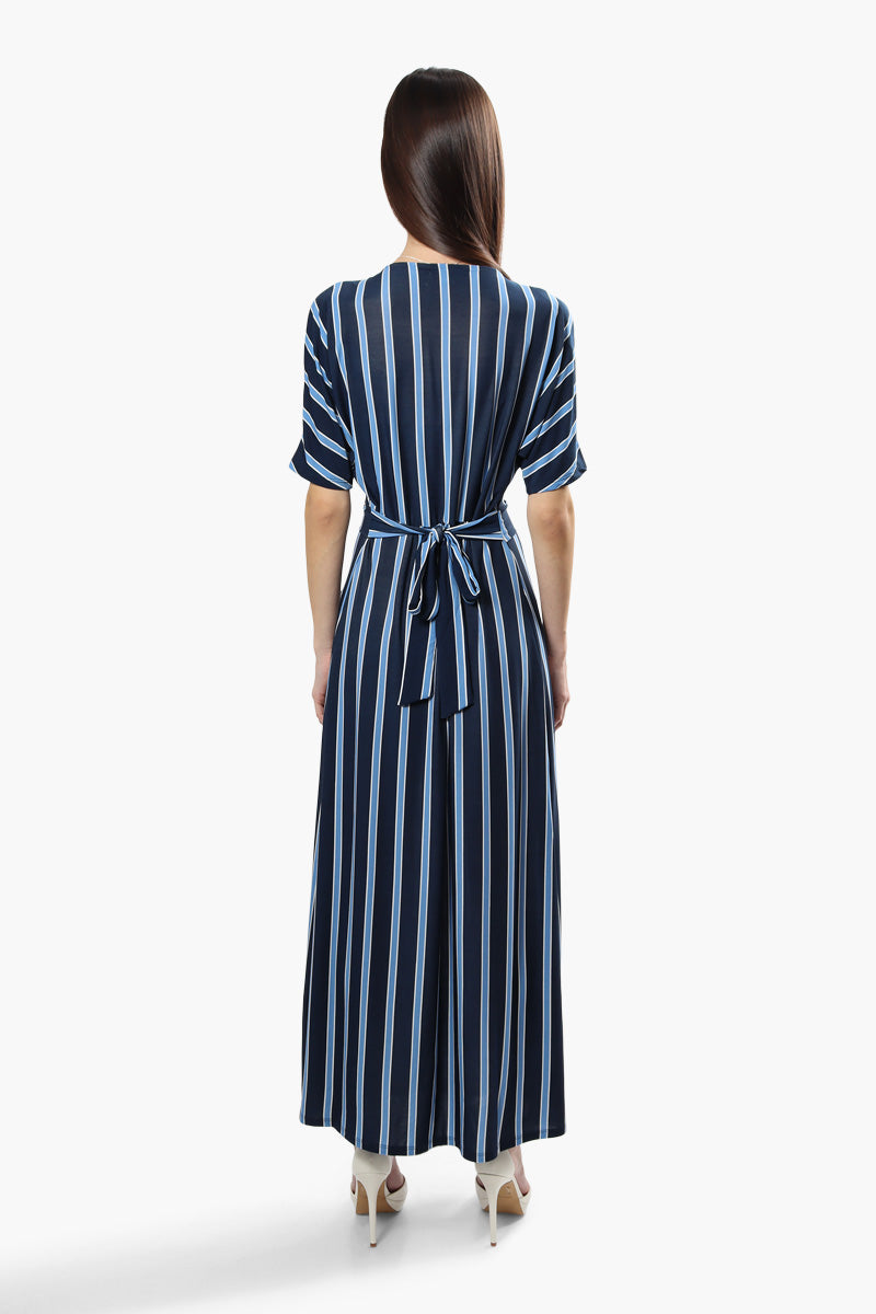 Beechers Brook Striped Crossover Maxi Dress - Navy - Womens Maxi Dresses - Fairweather