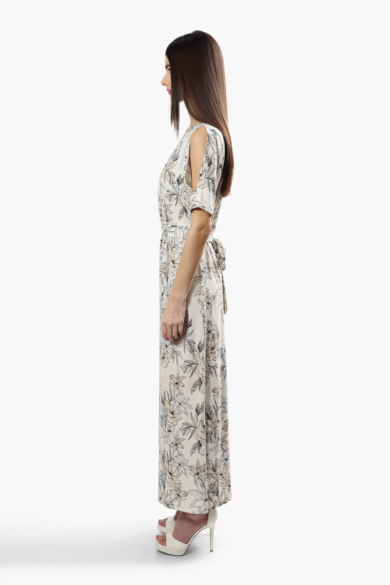 Beechers Brook Floral Crossover Maxi Dress - White - Womens Maxi Dresses - Fairweather