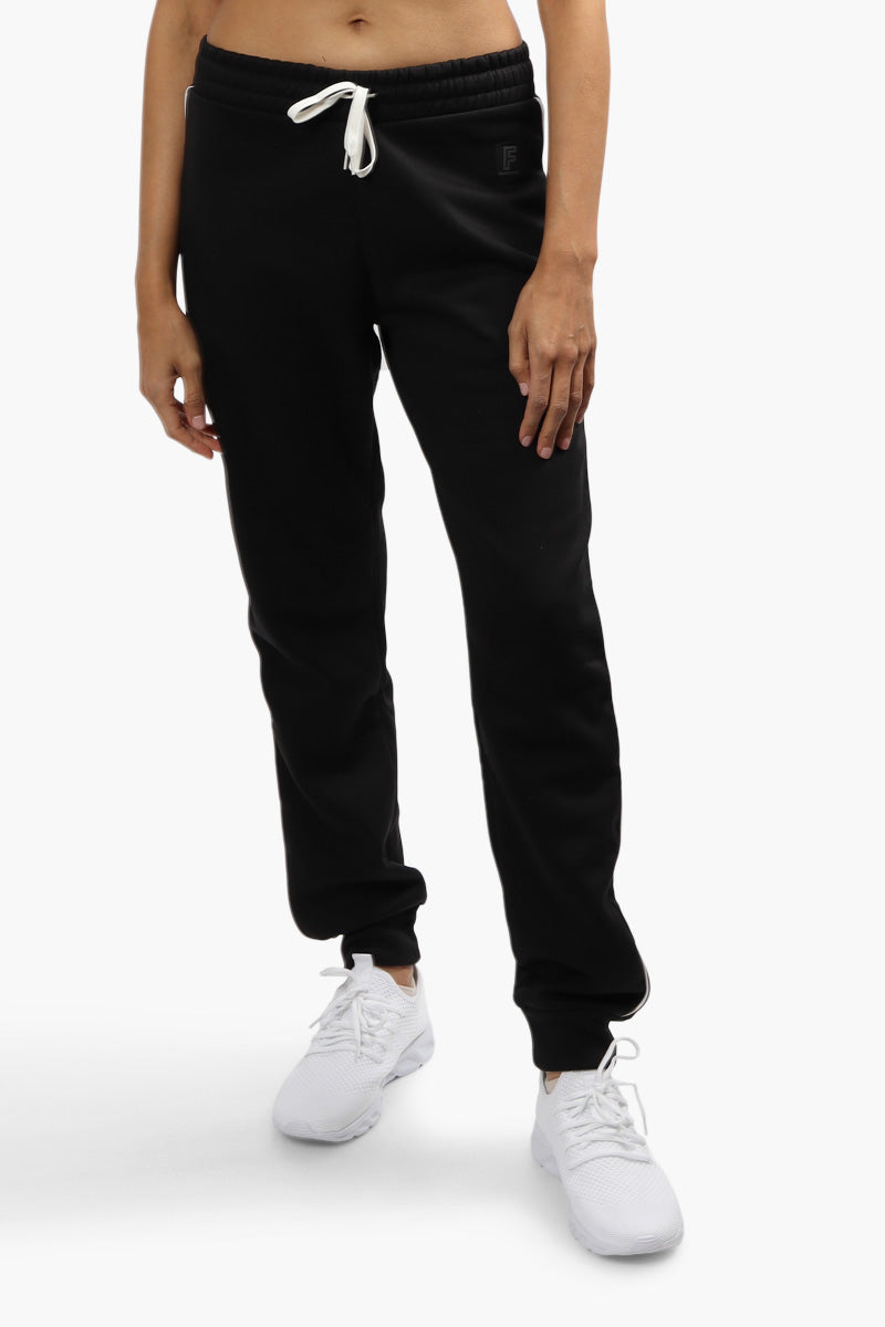 Fahrenheit Solid Piping Detail Joggers - Black - Womens Joggers & Sweatpants - Fairweather