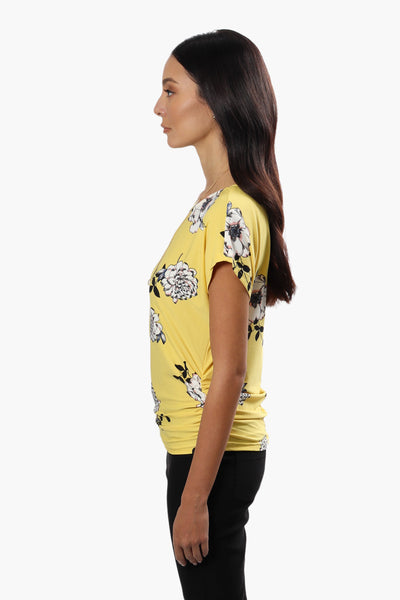 Beechers Brook Floral Side Cinched Shirt - Yellow - Womens Shirts & Blouses - Fairweather