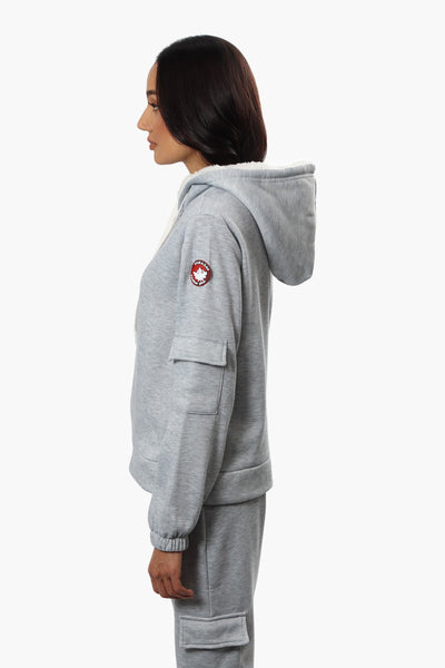 Canada Weather Gear Pocket Sleeve Sherpa Hoodie - Grey - Womens Hoodies & Sweatshirts - Fairweather