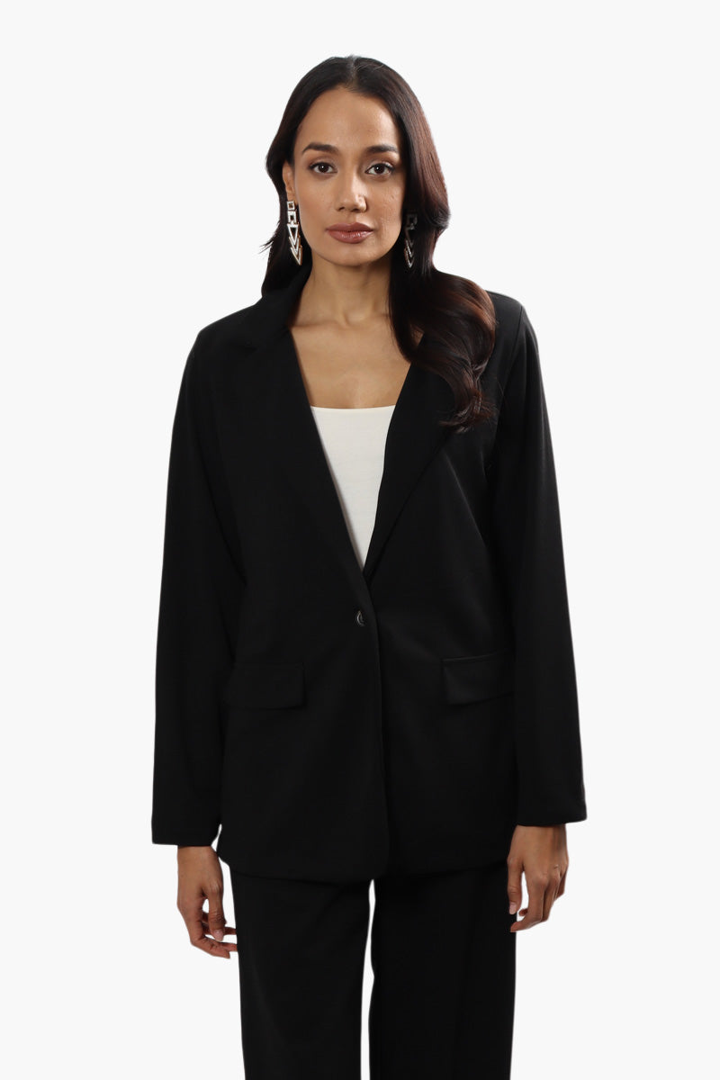 Limite Solid Single Button Blazer - Black - Womens Blazers - Fairweather