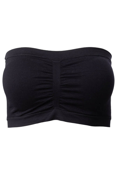 Solid Padded Cinched Bandeau Top - Black - Womens Tees & Tank Tops - Fairweather