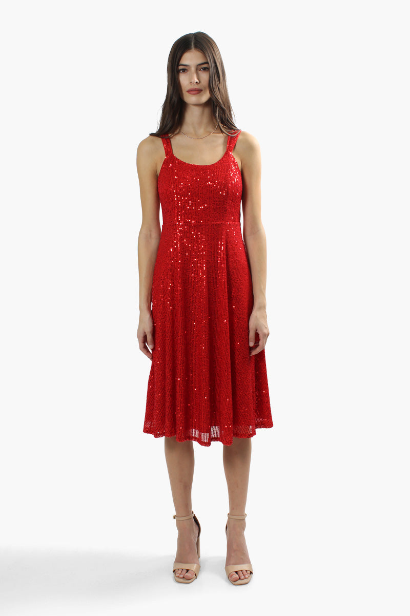 Limite Sleeveless Sequin Cocktail Dress - Red - Womens Cocktail Dresses - Fairweather