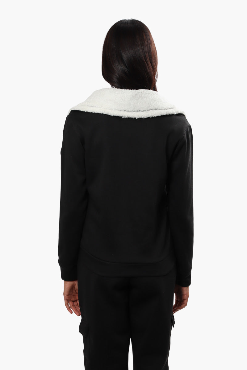 Canada Weather Gear Solid Half Zip Sweatshirt - Black - Womens Hoodies & Sweatshirts - Fairweather