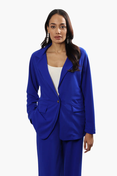 Limite Solid Single Button Blazer - Blue - Womens Blazers - Fairweather