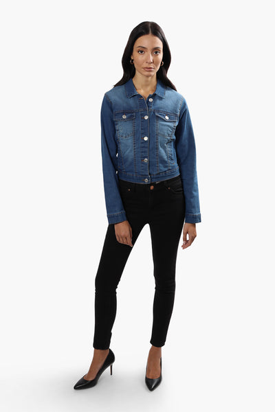 New Look Buttoned Flap Pocket Denim Jacket - Blue - Womens Denim Jackets & Vests - Fairweather