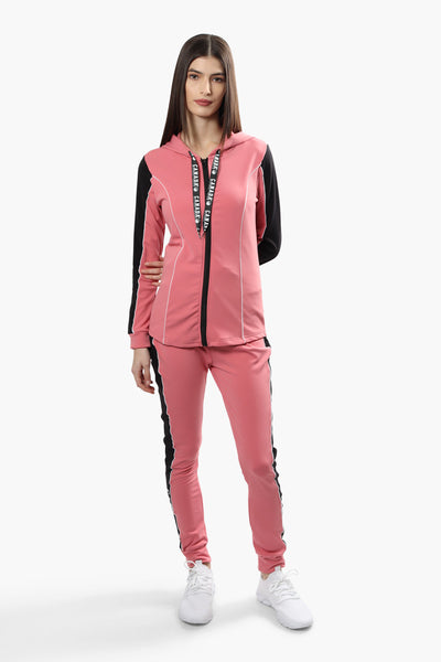 Canada Weather Gear Front Zip Piping Detail Hoodie - Pink - Womens Hoodies & Sweatshirts - Fairweather