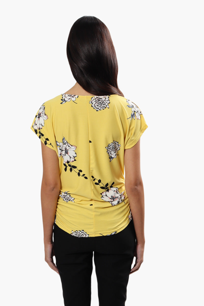 Beechers Brook Floral Side Cinched Shirt - Yellow - Womens Shirts & Blouses - Fairweather