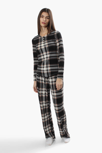 Canada Weather Gear Plaid Print Pajama Pants - Black - Womens Pajamas - Fairweather