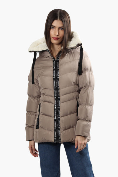 Canada Weather Gear Sherpa Lined Bomber Jacket - Taupe - Womens Bomber Jackets - Fairweather