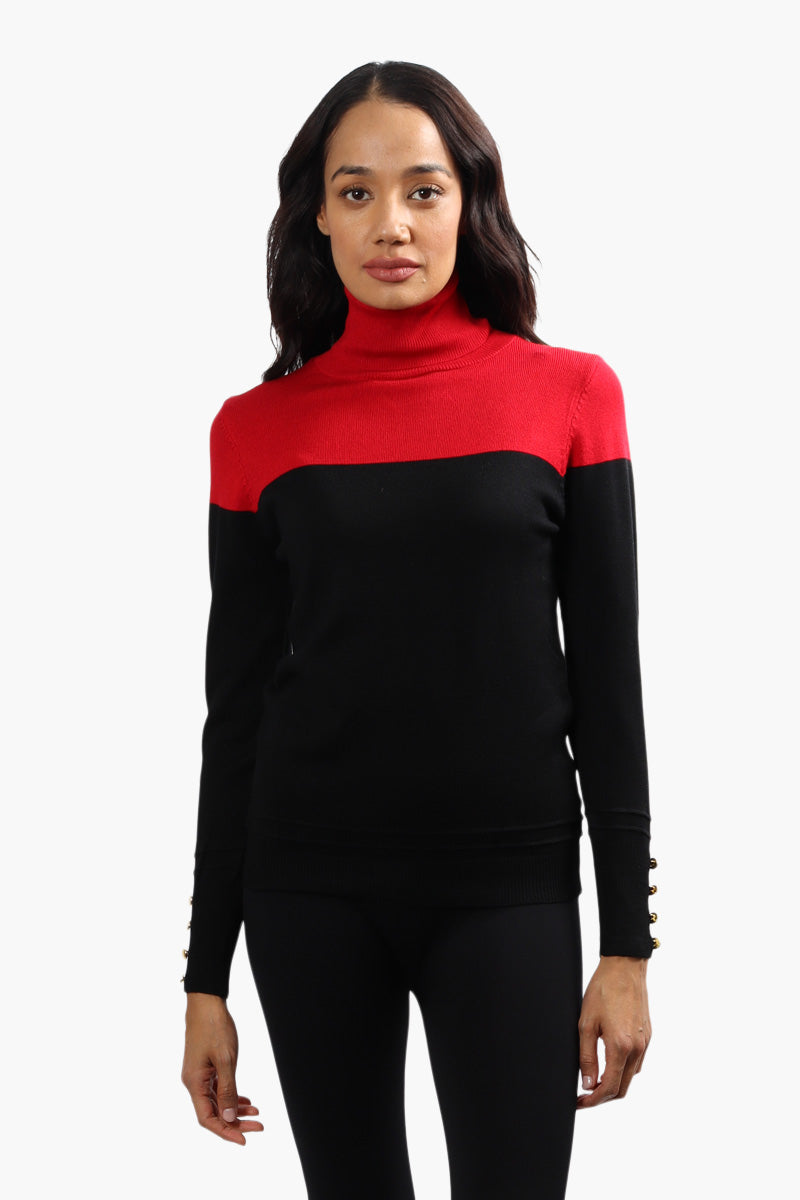 International INC Company Colour Block Pullover Sweater - Red - Womens Pullover Sweaters - Fairweather