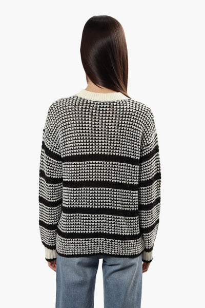 Striped Crewneck Pullover Sweater - Cream - Womens Pullover Sweaters - Fairweather
