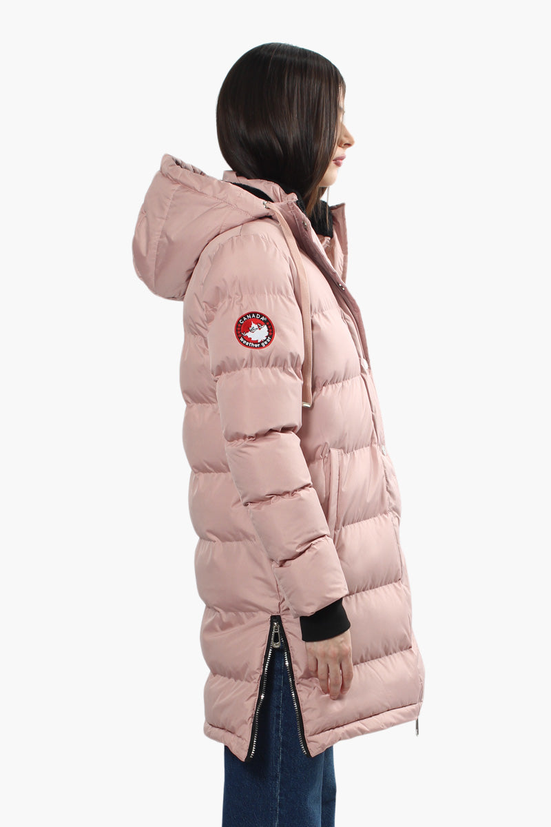 Canada Weather Gear Side Zip Puffer Parka Jacket - Pink - Womens Parka Jackets - Fairweather