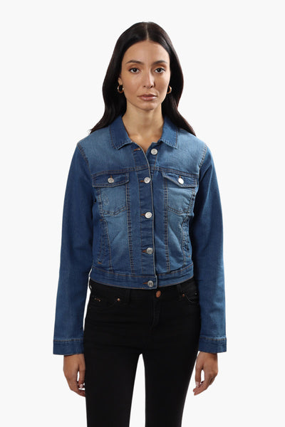 New Look Buttoned Flap Pocket Denim Jacket - Blue - Womens Denim Jackets & Vests - Fairweather