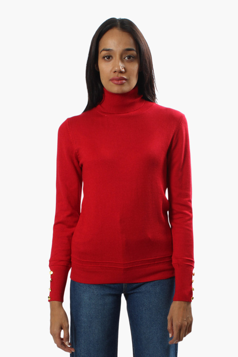 International INC Company Turtleneck Pullover Sweater - Red - Womens Pullover Sweaters - Fairweather